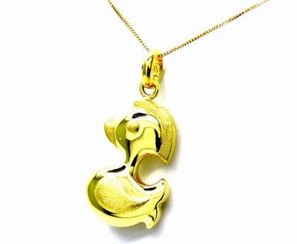 PEGASO GIOIELLI Collana da Donna in Oro Giallo 18kt (750) Catenina Veneziana con Pendente Papera, Anatroccolo