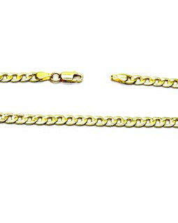 PEGASO GIOIELLI Bracciale da Uomo in Oro Giallo 18kt (750), Maglia Grumetta Piatta, Lunghezza cm 21