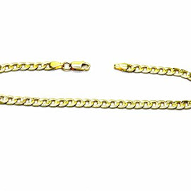PEGASO GIOIELLI Bracciale da Uomo in Oro Giallo 18kt (750), Maglia Grumetta Piatta, Lunghezza cm 21
