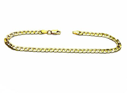 PEGASO GIOIELLI Bracciale da Uomo in Oro Giallo 18kt (750), Maglia Grumetta Piatta, Lunghezza cm 21