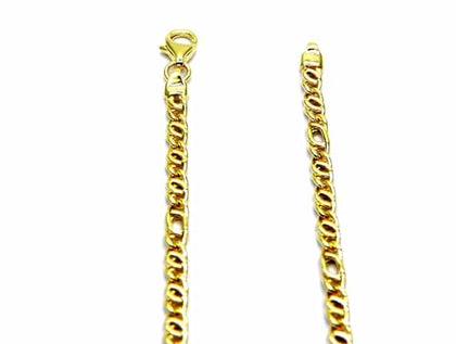 PEGASO GIOIELLI Collana da Uomo Donna in Oro Giallo 18kt (750) Catena Maglia Pernice Tigre Cm 50 Catenina Classica