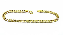 PEGASO GIOIELLI Bracciale da Uomo in Oro Giallo 18kt (750) Braccialetto Maglia Accoppiata Classico Cm 20