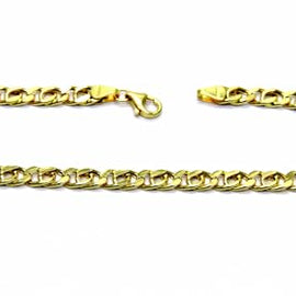 PEGASO GIOIELLI Bracciale da Uomo in Oro Giallo 18kt (750) Braccialetto Maglia Accoppiata Classico Cm 20