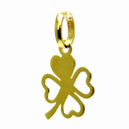 PEGASO GIOIELLI Ciondolo da Donna in Oro Giallo 18kt (750) Pendente Quadrifoglio, Portafortuna