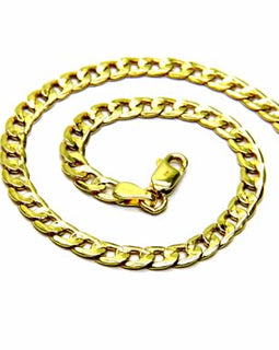 PEGASO GIOIELLI Bracciale da Uomo in Oro Giallo 18kt (750), Maglia Grumetta Piatta, Lunghezza cm 21