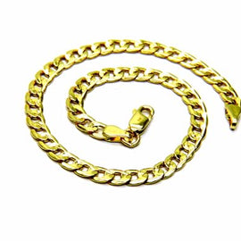 PEGASO GIOIELLI Bracciale da Uomo in Oro Giallo 18kt (750), Maglia Grumetta Piatta, Lunghezza cm 21