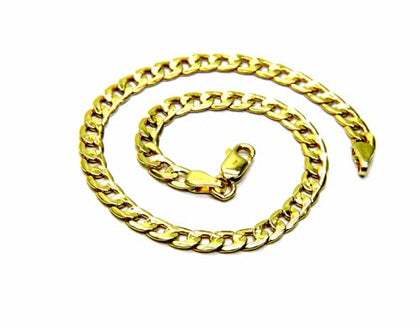 PEGASO GIOIELLI Bracciale da Uomo in Oro Giallo 18kt (750), Maglia Grumetta Piatta, Lunghezza cm 21