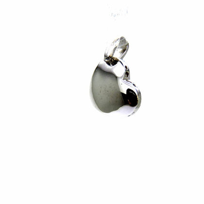 PEGASO GIOIELLI Ciondolo da Donna in Oro Bianco 18kt (750) Pendente Piccolo Cuore Lucido Inclinato