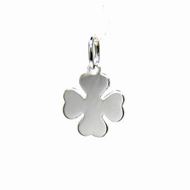 PEGASO GIOIELLI Ciondolo da Donna in Oro Bianco 18kt (750) Pendente Piccolo Quadrifoglio, Portafortuna