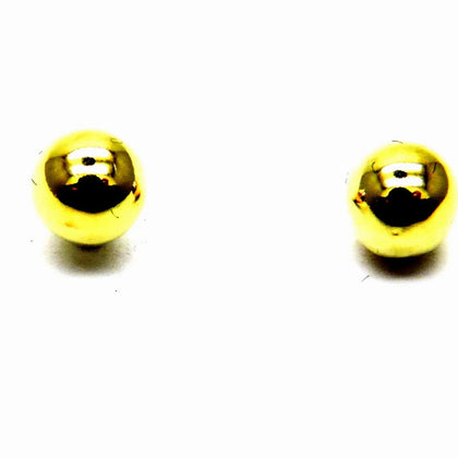 PEGASO GIOIELLI Orecchini Oro Giallo 18kt (750) Palline Sferette Lucide Tappafori a Lobo mm 4 Donna Ragazza Bambina