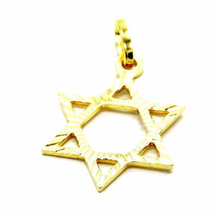 PEGASO GIOIELLI - Ciondolo da Donna in Oro Giallo 18kt (750) Pendente Stella di David - Uomo Bambini