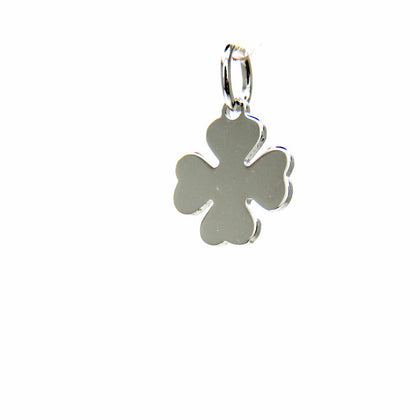 PEGASO GIOIELLI Ciondolo da Donna in Oro Bianco 18kt (750) Pendente Piccolo Quadrifoglio, Portafortuna