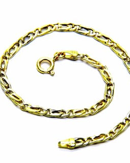 PEGASO GIOIELLI Bracciale da Donna in Oro Giallo Bianco 18kt (750) Braccialetto Pernice Cm 19