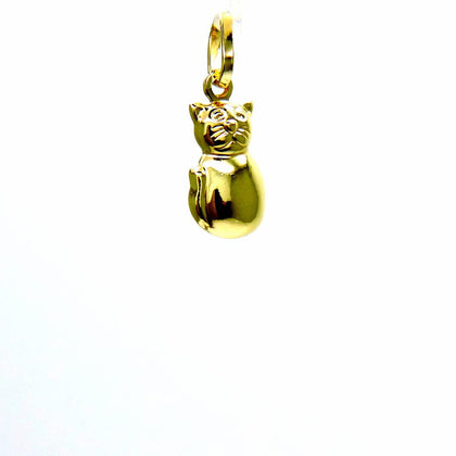 PEGASO GIOIELLI - Ciondolo da Donna in Oro Giallo 18kt (750) Pendente Piccolo Gatto Gattino Lucido