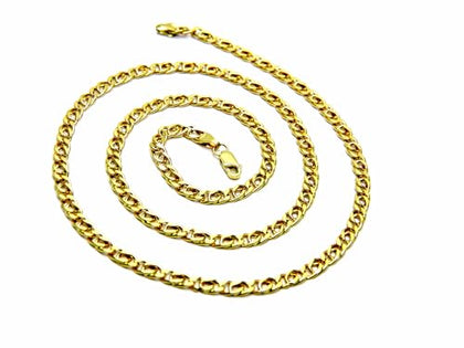 PEGASO GIOIELLI Collana in Oro Giallo 18kt (750), Catena Accoppiata per Uomo e Donna, 50 cm