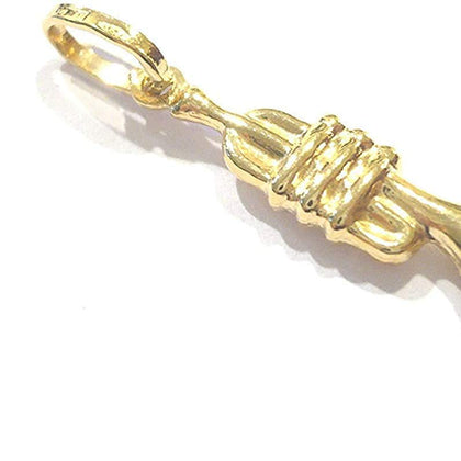 PEGASO GIOIELLI - Ciondolo Oro Giallo 18kt (750) Pendente Tromba Trombetta Strumento Musicale Uomo Donna Bambini