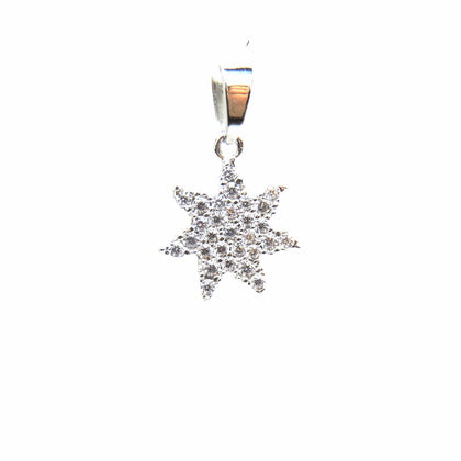 PEGASO GIOIELLI Ciondolo Donna in Oro Bianco 18kt (750) Pendente Sole con Zirconi