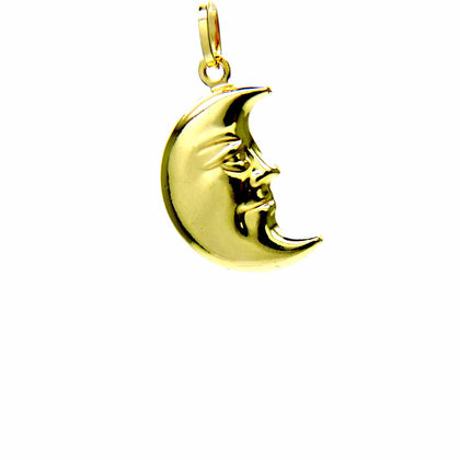 PEGASO GIOIELLI Ciondolo da Donna in Oro Giallo 18kt (750) Pendente Spicchio di Luna Lucida
