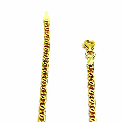 PEGASO GIOIELLI Collana Uomo in Oro Giallo 18kt (750) Catena Maglia Tigre Cm 50 Catenina Classica Donna Bambini
