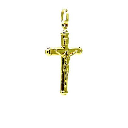 PEGASO GIOIELLI Ciondolo in Oro Giallo 18kt (750) Pendente Croce con Cristo Cappucci Uomo Donna