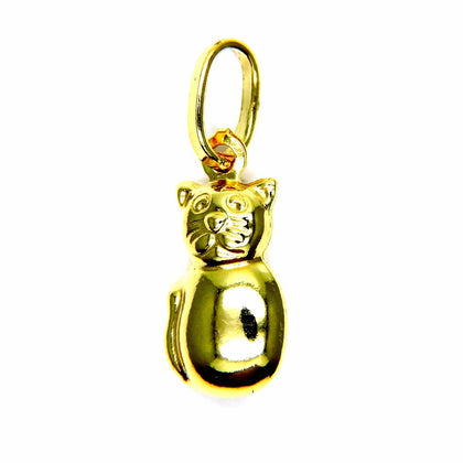 PEGASO GIOIELLI - Ciondolo da Donna in Oro Giallo 18kt (750) Pendente Piccolo Gatto Gattino Lucido