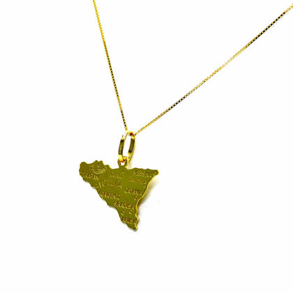 PEGASO GIOIELLI Collana da Donna in Oro Giallo 18kt (750) Catenina Veneta Pendente Sicilia Italiana Italia
