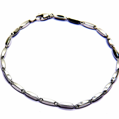 PEGASO GIOIELLI Bracciale da Uomo in Oro Bianco 18kt (750) Maglia Segmenti Cm 20,5