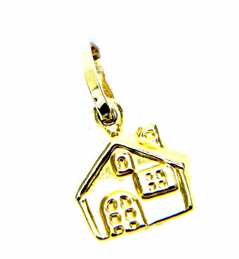 PEGASO GIOIELLI Ciondolo Oro Giallo 18kt (750) Pendente Piccola Casa Casetta Charms Donna Ragazza Bambina