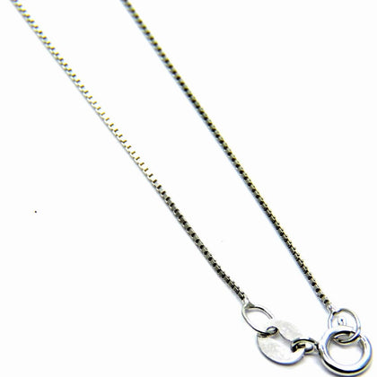 PEGASO GIOIELLI Collana in Oro Bianco 18kt (750) Catenina Veneta Singola cm 40 Donna Ragazza Bambina
