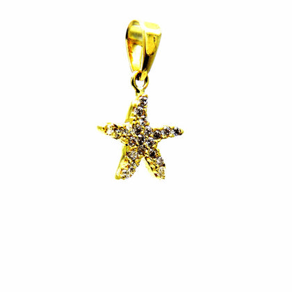 PEGASO GIOIELLI Ciondolo Donna in Oro Giallo 18kt (750) Pendente Piccola Stella Marina Mini Charm Zirconi
