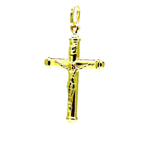 PEGASO GIOIELLI Ciondolo in Oro Giallo 18kt (750) Pendente Croce con Cristo Cappucci Uomo Donna