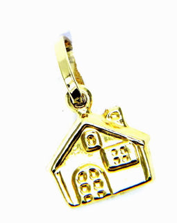 PEGASO GIOIELLI Ciondolo Oro Giallo 18kt (750) Pendente Piccola Casa Casetta Charms Donna Ragazza Bambina