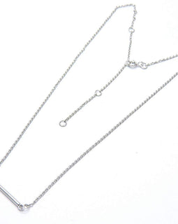 Collana Donna Argento 925 Rodiata Sterling Barretta Regolabile