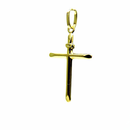 PEGASO GIOIELLI - Ciondolo in Oro Giallo 18kt (750) Pendente Croce Crocetta Semplice Battesimo Bambini