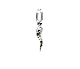 PEGASO GIOIELLI Ciondolo Oro Bianco 18kt (750) Pendente Piccolo Corno Cornetto Portafortuna Mini Charms Uomo Donna Bambini