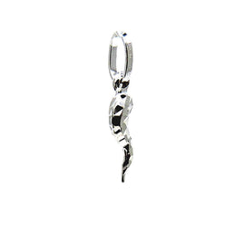 PEGASO GIOIELLI Ciondolo Oro Bianco 18kt (750) Pendente Piccolo Corno Cornetto Portafortuna Mini Charms Uomo Donna Bambini