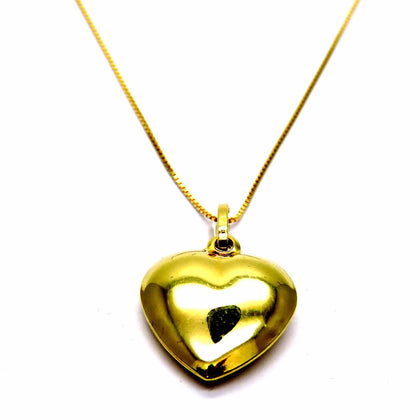 PEGASO GIOIELLI Collana da Donna in Oro Giallo 18kt (750) Catenina Veneta Pendente con Cuore Lucido