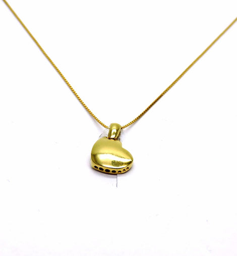 PEGASO GIOIELLI Collana da Donna in Oro Giallo 18kt (750) Catenina Veneta Pendente Piccolo Cuore Cuoricino Lucido