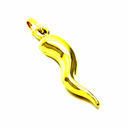 PEGASO GIOIELLI - Ciondolo Oro Giallo 18kt (750) Pendente Corno Cornetto Lucido Uomo Donna