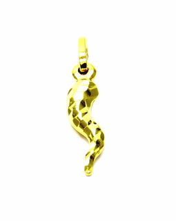 PEGASO GIOIELLI Ciondolo Oro Giallo 18kt (750) Pendente Corno Cornetto Portafortuna Donna Ragazza Bambina