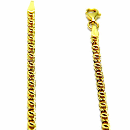PEGASO GIOIELLI Collana Uomo Donna in Oro Giallo 18kt (750), Catena Tigre Pinzata, 50 cm