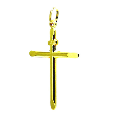 PEGASO GIOIELLI Ciondolo Oro Giallo 18kt (750) Pendente Croce Smussata Semplice Uomo Donna