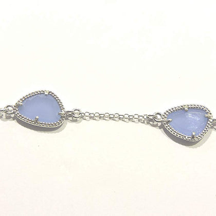 PEGASO GIOIELLI Bracciale Argento 925 Rodiato con Cristalli Blu Donna Ragazza