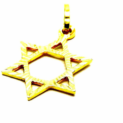 PEGASO GIOIELLI - Ciondolo da Donna in Oro Giallo 18kt (750) Pendente Stella di David - Uomo Bambini