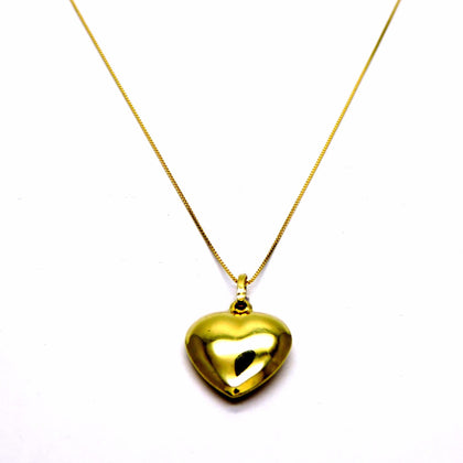 PEGASO GIOIELLI Collana da Donna in Oro Giallo 18kt (750) Catenina Veneta Pendente con Cuore Lucido