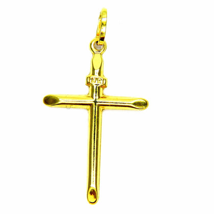 PEGASO GIOIELLI Ciondolo Oro Giallo 18kt (750) Pendente Croce Smussata Classica Uomo Donna Bambini