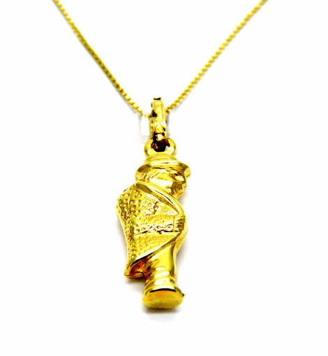 PEGASO GIOIELLI Collana Oro Giallo 18kt (750) Catenina Veneta con Pendente Gobbo Gobbetto Portafortuna Donna Bambini