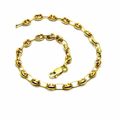 PEGASO GIOIELLI Bracciale da Uomo in Oro Giallo 18kt (750) Braccialetto Maglia Marina Marinara Cm 20