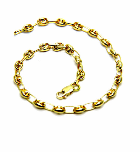 PEGASO GIOIELLI Bracciale da Uomo in Oro Giallo 18kt (750) Braccialetto Maglia Marina Marinara Cm 20