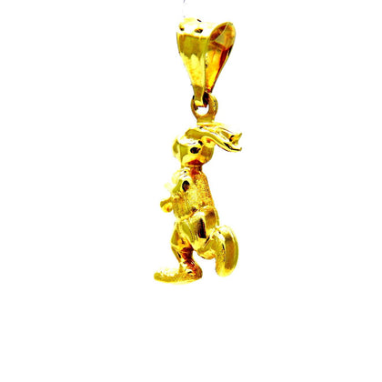 PEGASO GIOIELLI Ciondolo Oro Giallo 18kt (750) Pendente Coniglio Coniglietto Bugs Bunny Donna Bambini